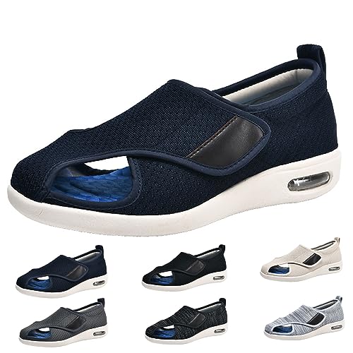 Leichte Lauf-Sneaker, Diabetikersandalen Für Damen, Arthritis- Und Ödemschuhe Mit Verstellbarer Breite Für Ältere Menschen Mit Arthritis, Ödemen Und Geschwollenen Füßen (Blau, Herren 6,5/Damen 7) von XAoSCd