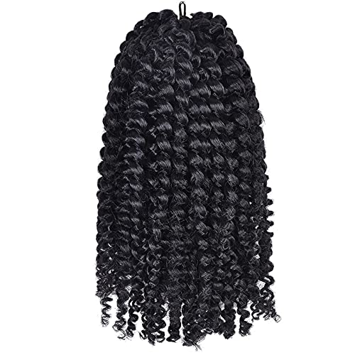 Perücke, Kurz, Lockig, Gedreht, Geflochten, Gehäkelte Zöpfe, Kunsthaar-Verlängerungen, Lockiger Clip Für Schwarze Frauen, 20,3–30,5 Cm, 1 Stück, Graue Perücken Für Frauen (30,5 Cm, 20,3 Cm) von XAoSCd