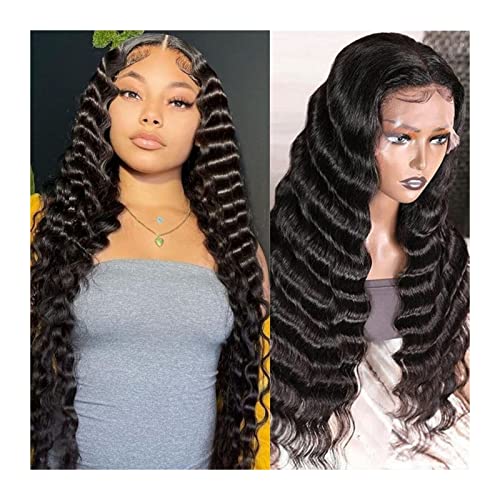 Perücke, Schwarz, Locker, Lockig, Gewellt, Lace-Front-Perücke, Lang, Synthetische, Hitzebeständige Faser, Gewellt, 13 X 1 T-Teil-Spitzenperücke Mit Babyhaar, Natürlicher Haaransatz Für Frauen, Graue Perücke, Schwarz, Locker, Lockig, Gewellt, Lace-Front-Perücke, Lang, Synthetische, Hitzebeständige Faser, Gewellt, 13 X 1 T-Teil-Spitzenperücke Mit Babyhaar, Natürlicher Haaransatz Für Frauen, Graue von XAoSCd