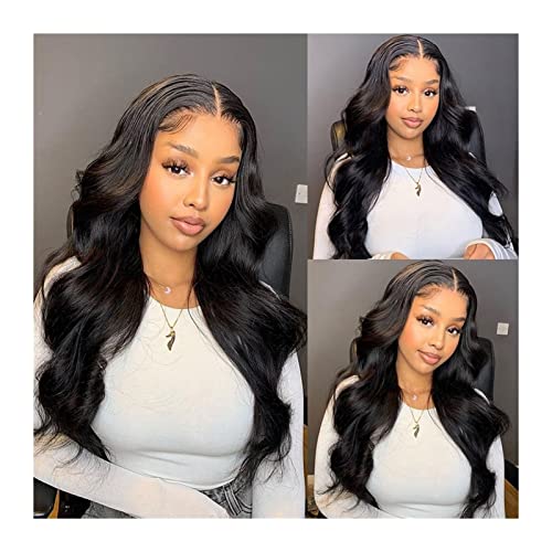 Perücke 14-30 Zoll Lace Frontal Perücke Transparente Spitze 180% Dichte Brasilianisches Echthaar 4×4×1 Hd T-Teil Perücke Body Wave Lace Front Perücken Für Frauen Graue Perücken Für Frauen (28 Zoll 4X von XAoSCd