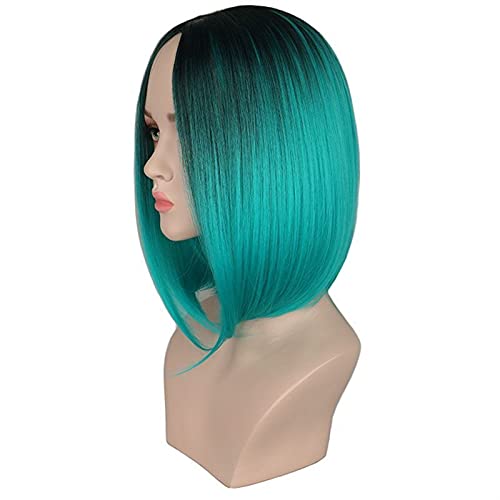 Perücke Damen, Mittellange Perücke, Bob-Perücke, Schwarz Bis Grau, Ombre, Mittelscheitel, Kunsthaar-Perücken Für Cosplay-Partys, Graue Perücken Für Damen (C) von XAoSCd