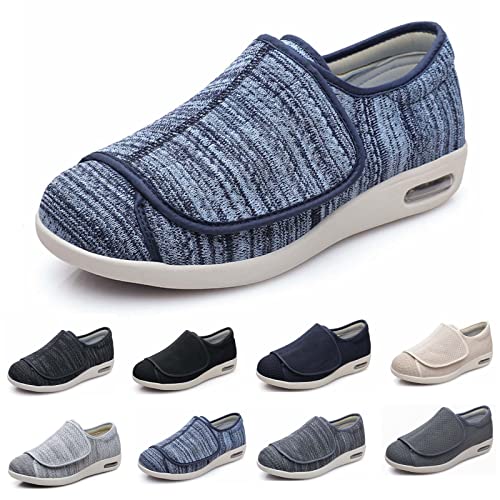 XAoSCd Extra Breite Ödem-GEH-Sneaker, Herrenschuhe Mit Weiter Weite Und Verstellbarem Verschluss, Leicht, Herren 9,5/Damen 10,5 (Hellblau, Herren 10,5/Damen 11,5) von XAoSCd