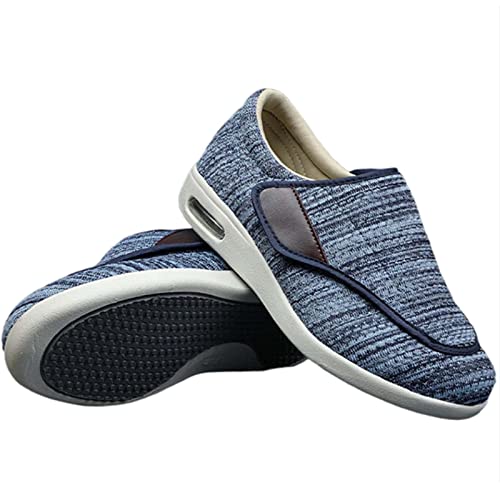 XAoSCd Leichte Wander-Sneaker, Verstellbarer Verschluss, Leicht, Atmungsaktiv, Geschwollene Füße, GEH-Ödem-Sneaker, Herren 12/Damen 13 (Hellblau, Herren 12,5) von XAoSCd