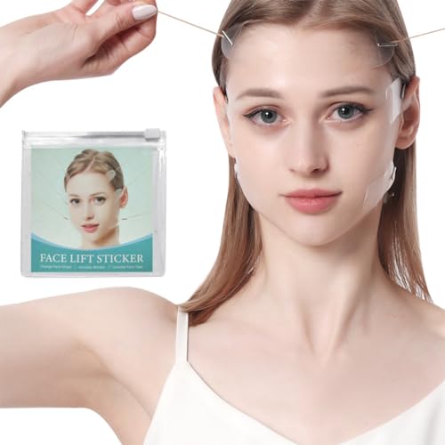 XBFOCNH 1 Satz Face Lifting Tape,Facelifting Aufkleber Lifting Tapes Gesicht,Instant Invisible Face Lift Sticker, Eye Lift Tape Make-up Gesicht Lift Werkzeuge,20 Flicken + 8 Hebeseile von XBFOCNH