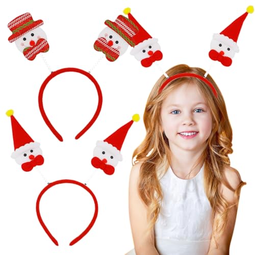 XBFOCNH 2er-Pack Weihnachts-Stirnbänder, Weihnachtsmannmütze, Schneemann, Weihnachts-Stirnbänder, Haar-Accessoires, Kopfbedeckungen, Kinder, Erwachsene, Weihnachtsparty-Zubehör von XBFOCNH