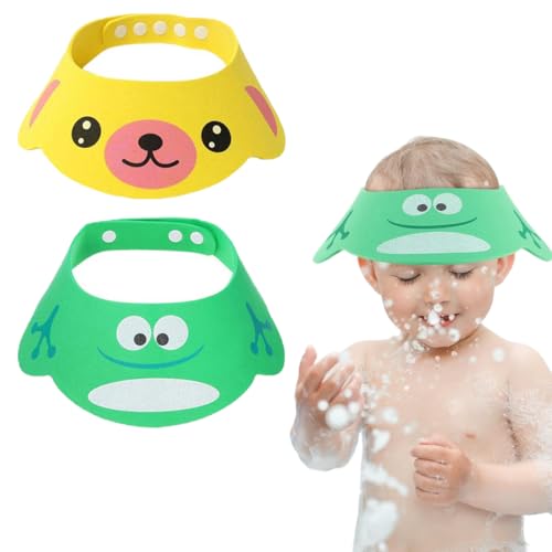 XBFOCNH 2pcs Duschhaube Kinder Baby Duschhaube,Baby Verstellbarer Shampoo Schutz, Shampoo Bade Bad SchüTzen Weiche Kappe Hut, Kappe Wasserdicht Cap für Kinder von XBFOCNH