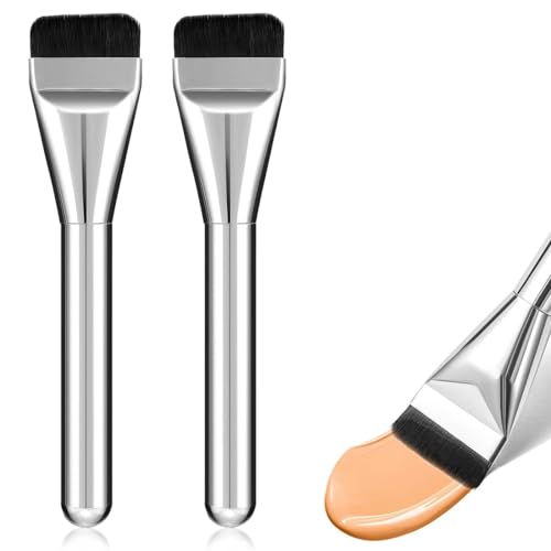 XBFOCNH 2pcs Foundation Pinsel Makeup Concealer Brush | Ultra Thin Foundation Brush | Puderpinsel für Flüssiger Fondation Damen | Make Up PinselBeauty Geschenke für Frauen Mädchen von XBFOCNH