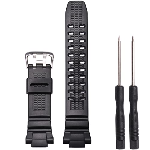 XBHSW Armband aus Gummi, kompatibel mit Casio G-Shock, Herren-Uhrenarmband, 21 mm, Schwarz, Wasserdicht, Langlebig von XBHSW