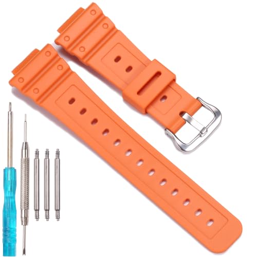 XBHSW Harz-Armband, kompatibel mit Casio G-shock DW-5600, GW-M5610, GW-6900, DW-6900, G-6900, Herren-Ersatzarmband, wasserdicht, Orange von XBHSW