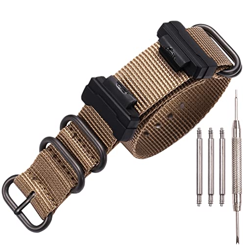 XBHWS Nylon-Armband-Adapter, kompatibel mit Casio G-Shock 16 mm Serie GA110 100 700 DW-5600 GWM-5610 GD120 Herren-Uhren-Ersatzbändern, Khaki von XBHSW