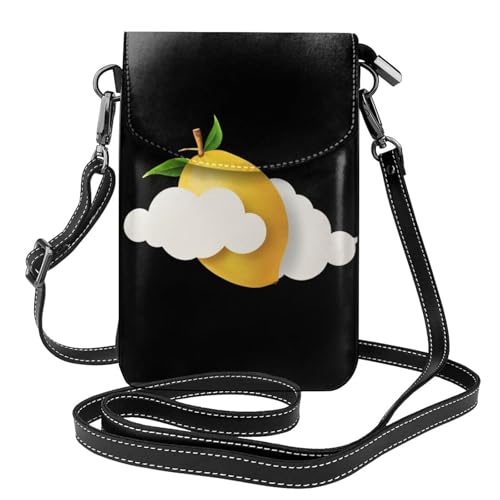 XBKGOHA Kleine Handy-Geldbörse, 19,3 x 12,4 cm, Mango in den Wolken, Leder, Crossbody-Klappe, Handytasche für Damen, perfekt für Spaziergänge, Camping von XBKGOHA