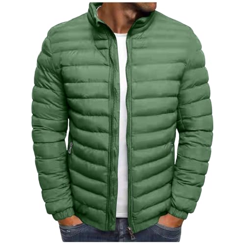XBNEGBA Steppjacke Herren Lang Wanderjacken Leichte Daunenjacke Wandern Übergangsjacke Herbst Winter Jacke Bequeme Softshelljacke Outdoor Puffer Jacken Einfarbig Baumwolle Bomberjacke S-3XL von XBNEGBA