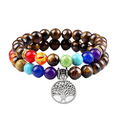 2 teile/satz Weiß Frauen Männer 7 Chakra Armbänder & Armbänder Naturstein Perlen Tibetisch Buddhistischen Armbänder Lebensbaum Energie Schmuck, stil 12 von XBOW