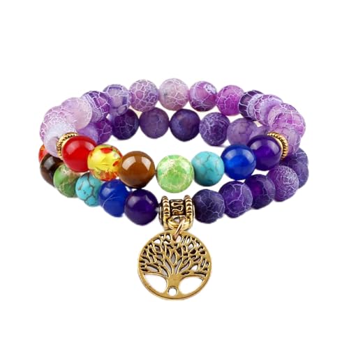 2 teile/satz Weiß Frauen Männer 7 Chakra Armbänder & Armbänder Naturstein Perlen Tibetisch Buddhistischen Armbänder Lebensbaum Energie Schmuck, stil 15 von XBOW