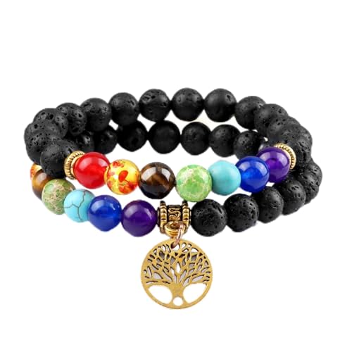 2 teile/satz Weiß Frauen Männer 7 Chakra Armbänder & Armbänder Naturstein Perlen Tibetisch Buddhistischen Armbänder Lebensbaum Energie Schmuck, stil 5 von XBOW