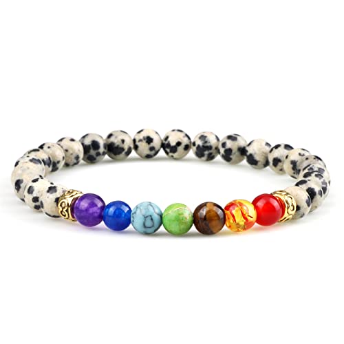 Naturstein 7 Chakra Perlen Armbänder Männer Tigerauge Lava Onyx Buddha Armbänder Frauen Yoga Energie Schmuck, Foto Stein von XBOW