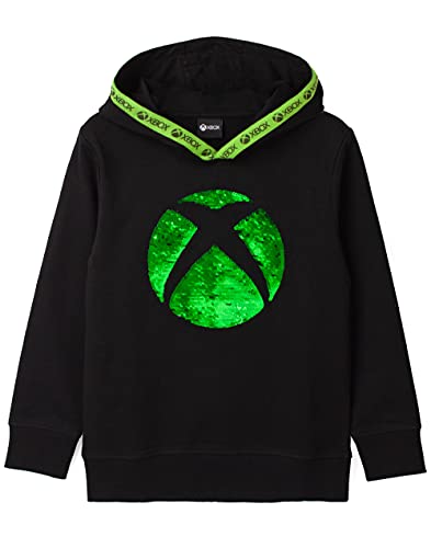 Xbox Hoodie Jungen Mädchen Kinder Flip Pailletten Spiel Black Sweater 9-10 Jahre von Xbox