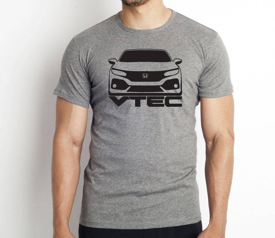 Honda Civic T-Shirt 10. Generation Grau Vtec Grün Honda Civic T-Shirt 10. Generation Grau Vtec Grün von XBrosApparel