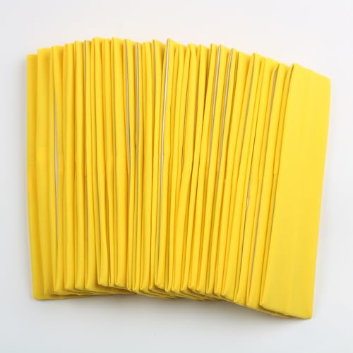 XBwhoz Yoga-Sport-Stirnbänder für Damen und Mädchen, weiche, elastische Stretch-Stirnbänder für Lauftraining (gelb), 25 Stück von XBwhoz