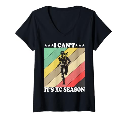 Damen Cross Country Running Ich kann Nicht, es ist XC-Saison T-Shirt mit V-Ausschnitt Damen Cross Country Running Ich kann Nicht, es ist XC-Saison T-Shirt mit V-Ausschnitt von XC Running Cross Country Runner
