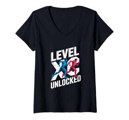 Damen Cross Country Running Level XC freigeschaltet T-Shirt mit V-Ausschnitt Damen Cross Country Running Level XC freigeschaltet T-Shirt mit V-Ausschnitt von XC Running Cross Country Runner