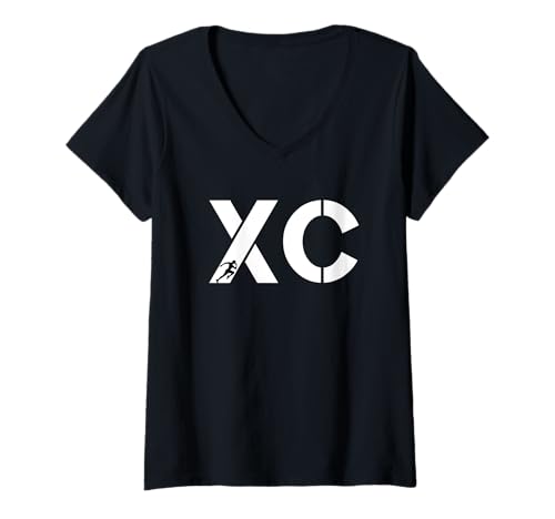 Damen Langstreckenlauf XC-Läufer T-Shirt mit V-Ausschnitt Damen Langstreckenlauf XC-Läufer T-Shirt mit V-Ausschnitt von XC Running Cross Country Runner