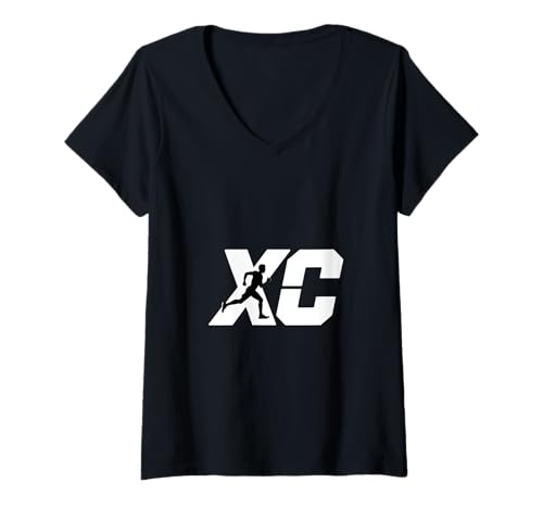 Damen Langstreckenlauf XC-Läufer T-Shirt mit V-Ausschnitt Damen Langstreckenlauf XC-Läufer T-Shirt mit V-Ausschnitt von XC Running Cross Country Runner