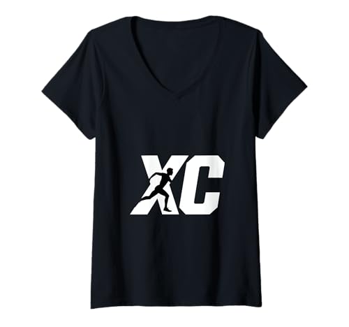 Damen Langstreckenlauf XC-Läufer T-Shirt mit V-Ausschnitt Damen Langstreckenlauf XC-Läufer T-Shirt mit V-Ausschnitt von XC Running Cross Country Runner