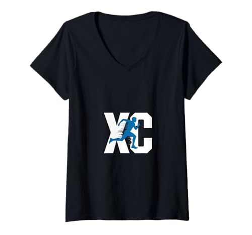 Damen Langstreckenlauf XC-Läufer T-Shirt mit V-Ausschnitt Damen Langstreckenlauf XC-Läufer T-Shirt mit V-Ausschnitt von XC Running Cross Country Runner