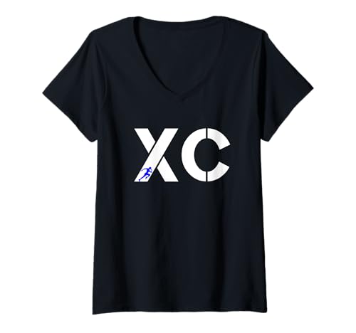 Damen Langstreckenlauf XC-Läufer T-Shirt mit V-Ausschnitt Damen Langstreckenlauf XC-Läufer T-Shirt mit V-Ausschnitt von XC Running Cross Country Runner