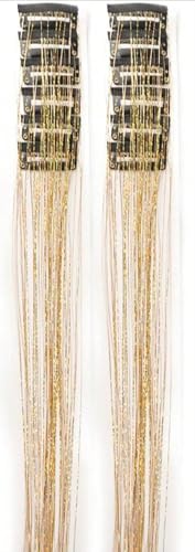 Farbig Haarverlängerungen Clip in on Perückenteile für Mädchen Hitzebeständige Strähnen synthetische Haarteile mehrfarbig Anklipsen Haarschmuck für Frauen Party-Highlights 12 Stück von XCHANJUN