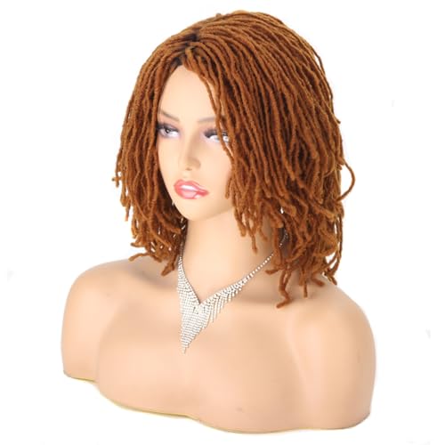 Geflochtene Perücken 10 Zoll Kunsthaar Kurzer Bob Perücken für Frauen Schwarz Blond Rot Dreadlocks Haar Göttin Faux Curly Twist Perücke Frauen von XCHANJUN