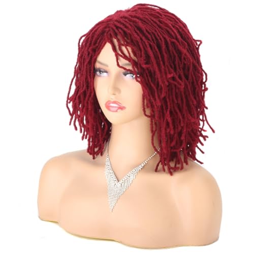 Geflochtene Perücken 10 Zoll Kunsthaar Kurzer Bob Perücken für Frauen Schwarz Blond Rot Dreadlocks Haar Göttin Faux Curly Twist Perücke Frauen von XCHANJUN