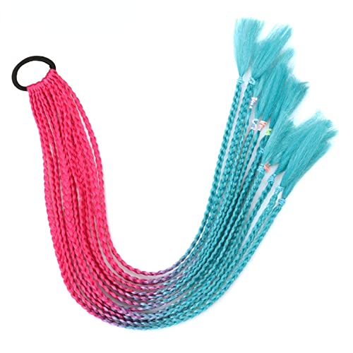 Gevled Haarlasty Bunte Haarsträhnen Haarverlängerung Haarteil Geflochtene Haare Steigende Haarteile Zopf Farbige Spirale Haarschmuck Haarstyling DIY Zubehör für Frauen von XCHANJUN
