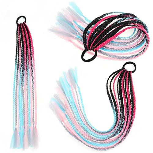 Gevlochten haarelastiek bunte Haarsträhnen Haarverlängerungshaarteil Geflochtenes Haargummiband Haarteile Braid Farbiger Spirale Haarschmuck Haar Styling DIY Zubehör für Frauen von XCHANJUN