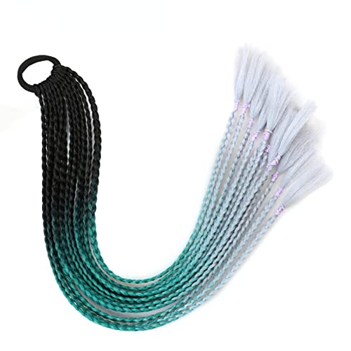 Gevlochten haarelastiek bunte Haarsträhnen Haarverlängerungshaarteil Geflochtenes Haargummiband Haarteile Braid Farbiger Spirale Haarschmuck Haar Styling DIY Zubehör für Frauen von XCHANJUN