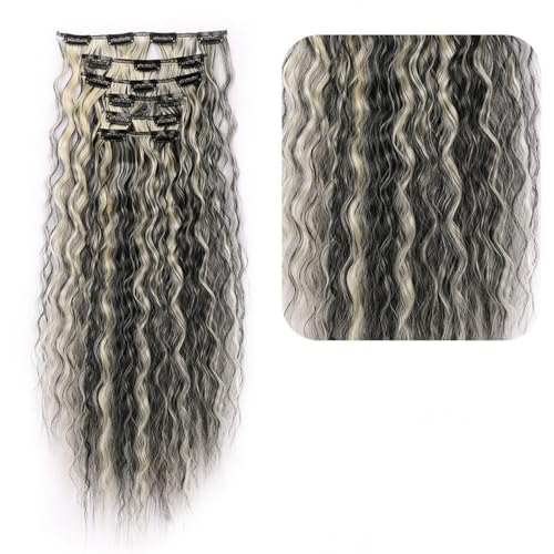 Haarverlängerung Stück Perücke Stück Mais heiße 6 Stück Perücke lang lockig Wasserwelle Chemiefaser weiblich 16 Karten Wolle lockig Karten Haar von XCHANJUN