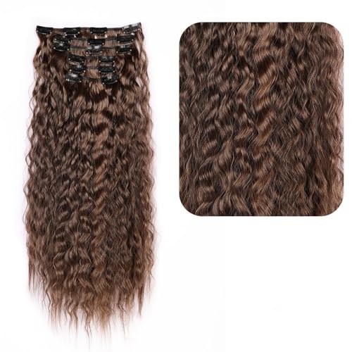 Haarverlängerung Stück Perücke Stück Mais heiße 6 Stück Perücke lang lockig Wasserwelle Chemiefaser weiblich 16 Karten Wolle lockig Karten Haar von XCHANJUN