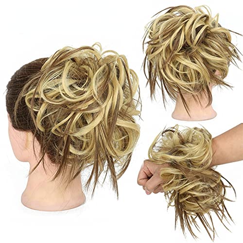 Kunsthaar Pferdeschwanz unordentliches Haar Chignon-Haarverlängerung Brautfrisuren Damen-Pferdeschwanz Haarverlängerung Scrunchie elastisches Band Haar(Q17 19H613) von XCHANJUN