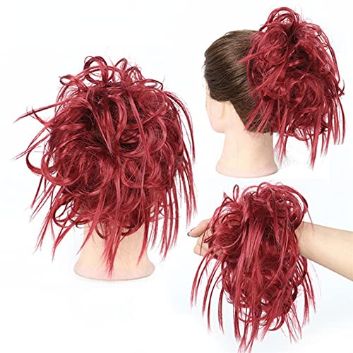 Kunsthaar Pferdeschwanz unordentliches Haar Chignon-Haarverlängerung Brautfrisuren Damen-Pferdeschwanz Haarverlängerung Scrunchie elastisches Band Haar(Q17 19H613) von XCHANJUN