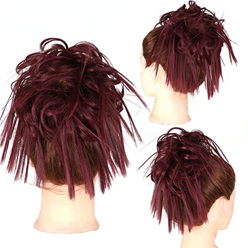 Kunsthaar Pferdeschwanz unordentliches Haar Chignon-Haarverlängerung Brautfrisuren Damen-Pferdeschwanz Haarverlängerung Scrunchie elastisches Band Haar(Q17 19H613) von XCHANJUN