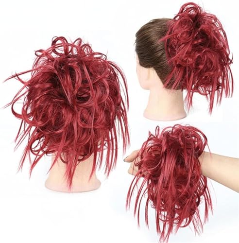 Kunsthaar Pferdeschwanz unordentliches Haar Chignon-Haarverlängerung Brautfrisuren Damen-Pferdeschwanz Haarverlängerung Scrunchie elastisches Band Haar von XCHANJUN