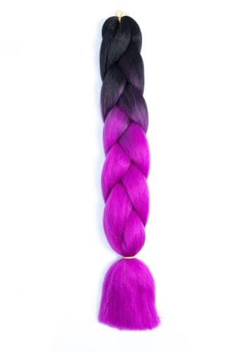 Ombre Kanekalon Braiding Hair Ombre Jumbo Extensions 24 Zoll Jumbo Braid Synthetic Flechten Afro Flechten Haarverlängerungen Twist Jumbo Box Zöpfe Kunsthaar Frauen 3Pack von XCHANJUN