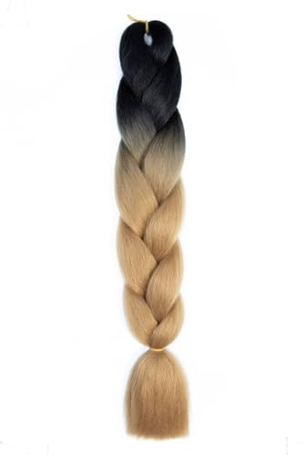 Ombre Kanekalon Braiding Hair Ombre Jumbo Extensions 24 Zoll Jumbo Braid Synthetic Flechten Afro Flechten Haarverlängerungen Twist Jumbo Box Zöpfe Kunsthaar Frauen 3Pack von XCHANJUN