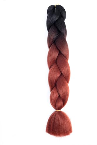 Ombre Kanekalon Braiding Hair Ombre Jumbo Extensions 24 Zoll Jumbo Braid Synthetic Flechten Afro Flechten Haarverlängerungen Twist Jumbo Box Zöpfe Kunsthaar Frauen 3Pack von XCHANJUN