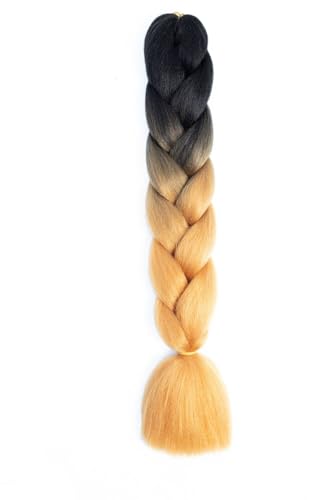Ombre Kanekalon Braiding Hair Ombre Jumbo Extensions 24 Zoll Jumbo Braid Synthetic Flechten Afro Flechten Haarverlängerungen Twist Jumbo Box Zöpfe Kunsthaar Frauen 3Pack von XCHANJUN