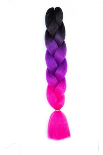 Ombre Kanekalon Braiding Hair Ombre Jumbo Extensions 24 Zoll Jumbo Braid Synthetic Flechten Afro Flechten Haarverlängerungen Twist Jumbo Box Zöpfe Kunsthaar Frauen 3Pack von XCHANJUN