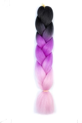 Ombre Kanekalon Braiding Hair Ombre Jumbo Extensions 24 Zoll Jumbo Braid Synthetic Flechten Afro Flechten Haarverlängerungen Twist Jumbo Box Zöpfe Kunsthaar Frauen 3Pack von XCHANJUN