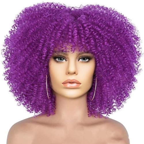 Perücken Frauen kurzes lockiges Haar afrikanisches kleines lockiges Haar Explosion Kopf Perücken Perücken rosa Netz Kopfbedeckung Perücken Frauen kurzes lockiges Haar afrikanisches kleines lockiges Haar Explosion Kopf Perücken Perücken rosa Netz Kopfbedeckung von XCHANJUN