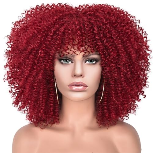 Perücken Frauen kurzes lockiges Haar afrikanisches kleines lockiges Haar Explosion Kopf Perücken Perücken rosa Netz Kopfbedeckung Perücken Frauen kurzes lockiges Haar afrikanisches kleines lockiges Haar Explosion Kopf Perücken Perücken rosa Netz Kopfbedeckung von XCHANJUN